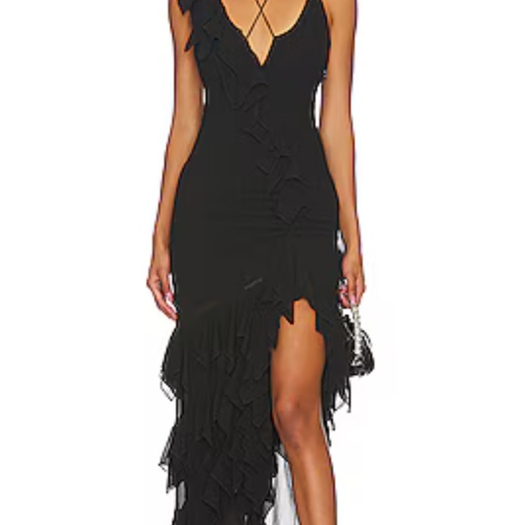 NBD Elegant Black Asymmetrical Dress